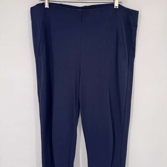 Chicos 3 Womens Navy Blue Straight Leg Pants ponte knit size XL - Picture 8 of 12